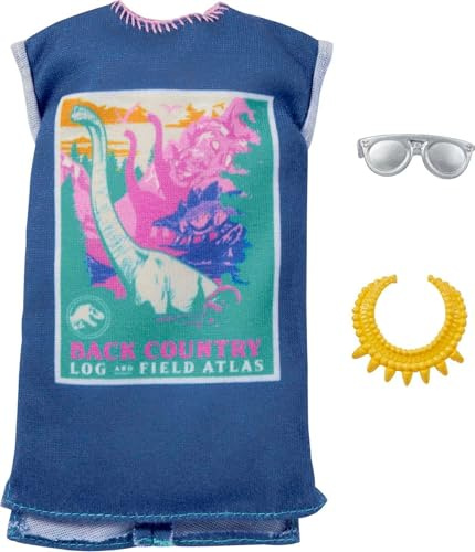 Barbie Jurassic World GRD47 Fashion Look Pack, Kleid mit Accessoires