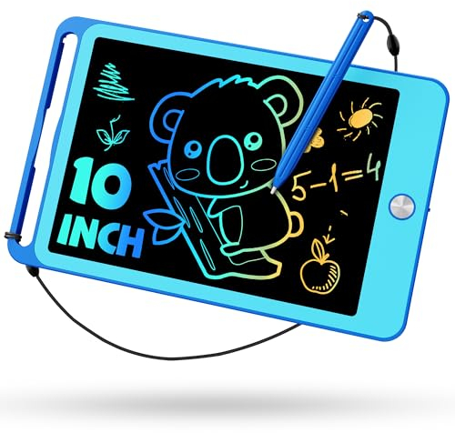 TEKFUN LCD Schreibtafel Spielzeug 10 Zoll Zeichenbrett für Kinder, Schreibtablett Maltafel ab 3 4 5 6 7 8 Jahre alt Junge Mädchen, Weihnachten Geschenke für 3-8 Jährige Mädchen Jungen (Blau)