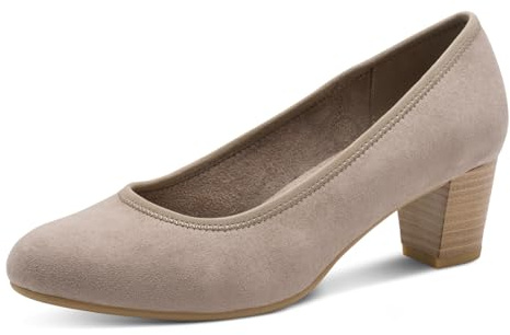 Jana Damen Pumps mit Blockabsatz Vegan, Grau (Hellgrau), 37 EU