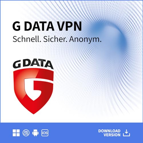 G DATA VPN | 10 Geräte | 1 Jahr | Windows,Mac, Android, iOS | Made in Germany | anonym surfen | Aktivierungscode per Email