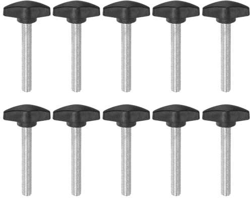 QUARKZMAN 10 Stück Rändelschrauben M8 x 50mm Flügelschraube mit T-förmige Handgriff, Verzinkte Kohlenstoffstahl Gewindebolzen Daumenschrauben 36mm Spannschraubenknopf für Schnellentfernung