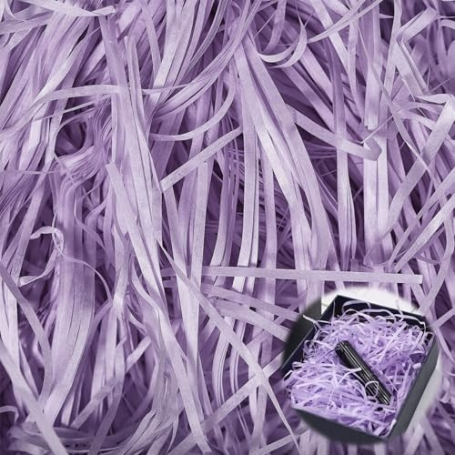 Hengrongshen Material de Relleno de Regalo, 300g Material de Relleno Para Paquetes, Papel Triturado, Decoración para Navidad, Boda, Aniversario, Fiesta de San Valentín (Púrpura)