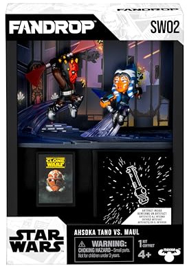 FANDROP SW02-Star Wars: The Clone Warsâ - Ahsoka Tano VS. Maul. FANDROP Combines an Epic Diorama, Artifacts & Scene Marker Creating A Display to Enhance Collection, 4 to Collect