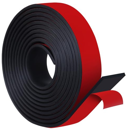 Storystore Neoprene Rubber Strips Adhesive 25mm(W) x5mm(T) x3m(L) Neoprene Sheet Solid Rubber Strips &Rolls for DIY Gaskets, Crafts, Pads, Flooring Protection, Supports, Leveling, Anti-Slip