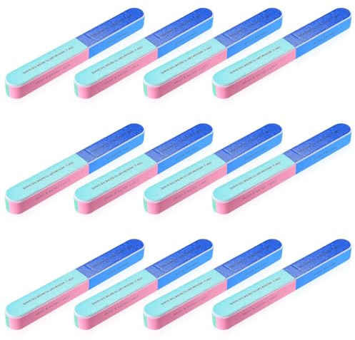 12 limas para pulir uñas, limas de colores para uñas naturales, limas