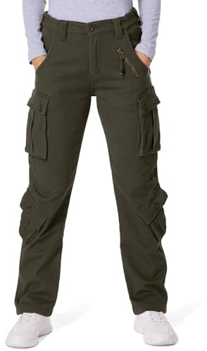 Women’s Fleece Lined Insulated Windproof Thermal Warm Thick Snow Cargo Work Travel Pants Winter Hiking Outdoor Pants