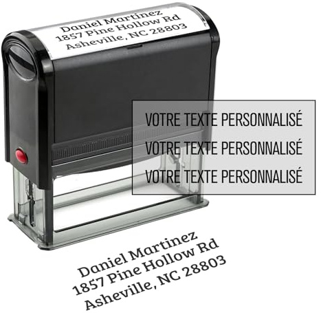 Tampon Encreur Personnalisable - Tampon Personnalisé Entreprise - Tampon Encreur Professionnel Personnalisé - Auto-Encreur, Tampon d'Entreprise, d'Adresse