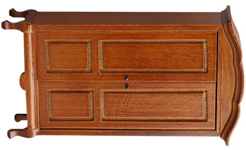 Miniature Cabinet With Functional Doors Handcrafted Wooden Wardrobe For Living Room Scene Decoration Doll House Accessories