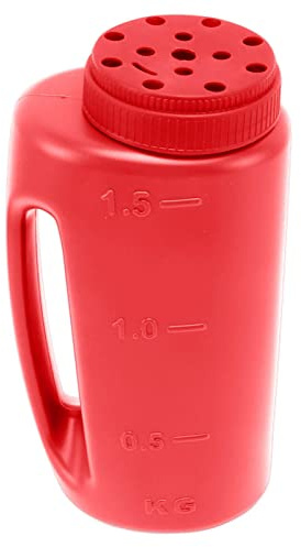 HERCHR Esparcidor de Fertilizantes de Mano, 19x12,5 cm ABS Esparcidor de Semillas de césped de Mano Esparcidor de Cultivos Olla de siembra de Sal para jardín, alimentación Animal, (Rojo)