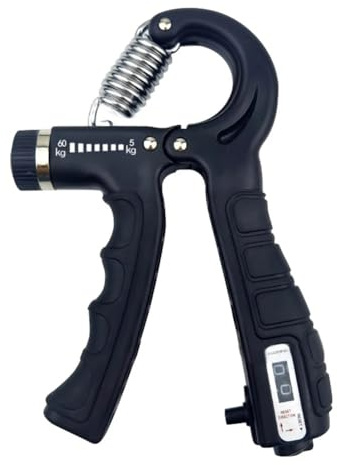 5-60 kg justerbara handgrepp Förstärkande justerbar dynamometer Handskaka händer hänvisar till underarmens muskelträningsgrepp(Zwart)