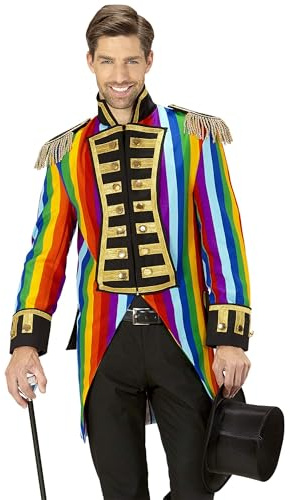 W WIDMANN MILANO Party Fashion - frac da sfilata in costume, arcobaleno, CSD, direttore di circo, uniforme da guardia, clown, showmen, carnevale