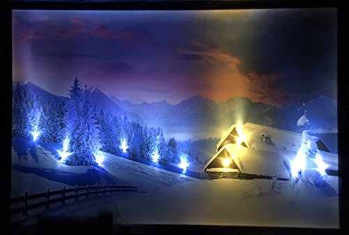 Samarkand - Lights LED-Bild mit Beleuchtung LED- Bilder Leinwandbild 65 x 45 cm Leuchtbild Weihnachten Landschaft Wandbild