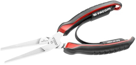Facom 188 a.20cpe Flat Nose Pliers, 200 mm, Red/Black