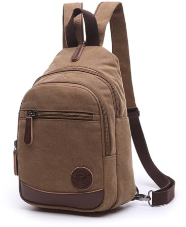 FANDARE Unisexo Bolsa de Pecho Lona Mochilas Bolsos de Hombre Mujer Bolsos Cruzados Lona Sling Bag Bolsa Deportiva de Hombro Bolsa de Honda Mochila para Viaje Trabajo Escuela Acampada Ciclismo