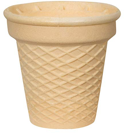 MyNaschbar Waffelbecher VEGAN rund, 104 Stück, 78 mm lang, Ø66 mm – Knusprige Softeisbecher zum Befüllen mit Doppelrand – für Eis, Softeis oder als Backform für Muffin & Cupcakes