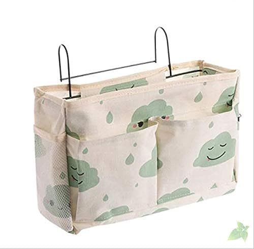 1 Piece Bed Pocket Bedside Hanging Storage Basket Multifunction Organizer Holder Large Capacity Hanging Bedside Pocket, for Magazines, Remote Controls, Books, Newspapers, Mobile Phones, Water Bottles