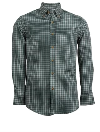 Uvaspina Camicia uomo in flanella a quadretti, Verde XL