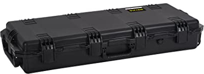 MEIJIA Premium Rolling Waterproof All Weather Hard Rifle Case with Wheels,Hard Gun Case with Customizable Fit Foam,Lightweight Design,Black (39.75X16.5X6.7)