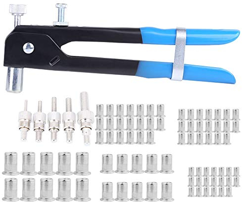 86Stk/Satz Blindnietmuttern, Hochleistungs Blindniet muttern Kit, Nietgerät mit Gewindeeinsatz und Nietpistole Nietmuttern Nietmutterset M3 M4 M5 M6 M8