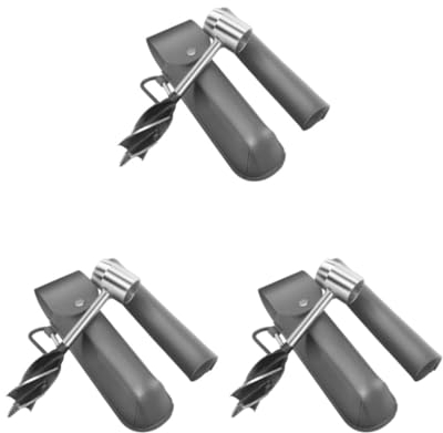 3er-Set Handschneckenbohrer, Bushcraft-Stanzer, Handschraubenbohrer für den Außenbereich, Grau