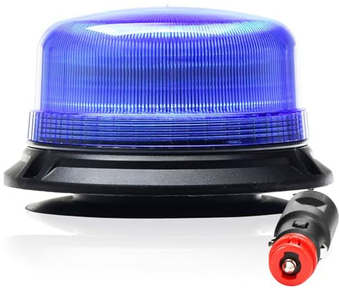 ETUKER 12V 24V Gyrophare Magnétique LED Bleu 3Flashs Lumineux led clignotant Ramp Gyrophare Stroboscopique camion Agricole Voiture