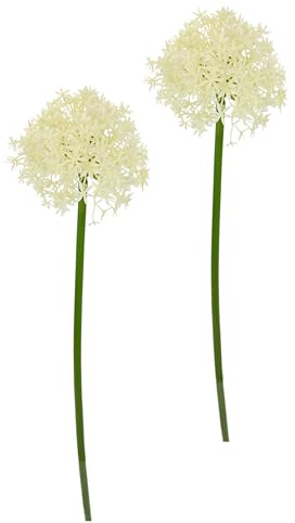 Flair Flower konstgjord blomma, allium prydnadslök, kulblomma, gren, enkel blomma, stjälk, blomblomblad, blomstrande konstgjorda blommor, plantering för konstgjorda buketter och buketter,