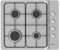 PremierTech Piano Cottura a Gas, 4 fuochi, 60cm, da Incasso 56x48cm, Acciaio Inox, predisposto Metano e kit ugelli GPL inclusi, P460IN