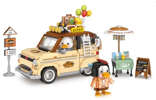 MEIEST Camping Bausteine Set,Urlaub Camper Sammlung Partikel BAU Bausteine Spielzeug,Wohnkultur (Kaffeewagen)