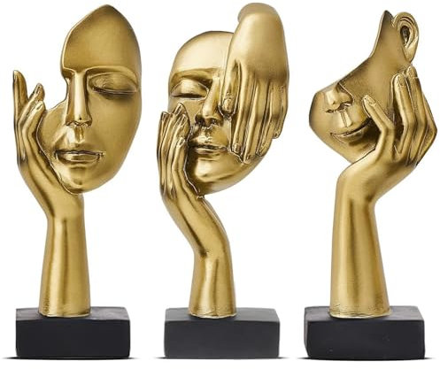 Irayin Sculptures Décoratives Abstraite, Statuette Decoration, Sculpture Moderne, Décoration de la Maison, Statue Decoration Modernes pour Intérieurs, Salon, Bureau - Or