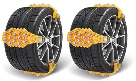 QSCGEBUJ Auto Schneeketten für BMW iX3 Electrique G08 2021-2025,Winter Reifen Notfall Anfahrhilfe rutschfest Langlebige Außendekoration Zubehör,A2-6 Pieces Yellow