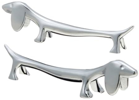 ARSBORUI 6 Stück Essstäbchen Ablage Süßes Dackel Design Essstäbchen Halter Hund Figur Besteckhalter Für Messer Gabel Löffel, Edelstahl Messerbänkchen und Besteck Ständer für Tischdeko