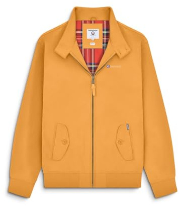 Lambretta Mens Shower Resistant Harrington Jacket (L) (Mustard)