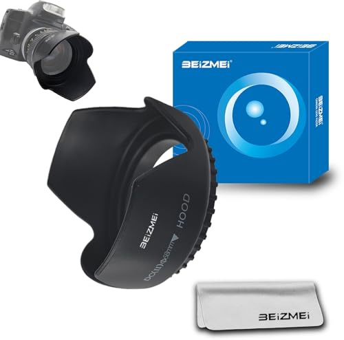 Parasole obiettivo da 58mm/Parasole a petalo,Compatibile con tutti gli obiettivi fotografici con filettatura da 58mm (modello universale)+panno per la pulizia delle lenti