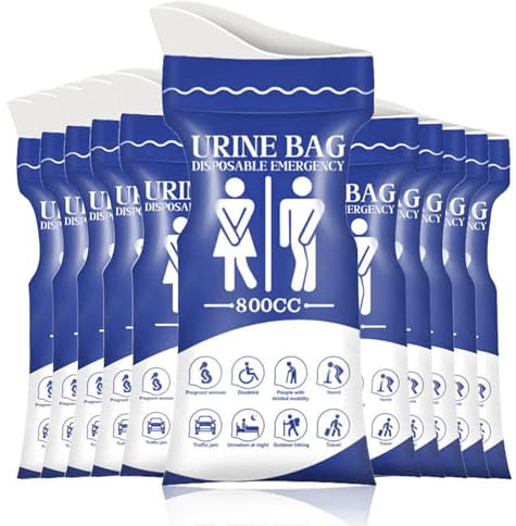 12 Pcs Portable Urine Bags,Disposable Urine Bags, Travel Friendly Emergency Wee Bags,Vomit Bag for Travel for Women, Men, Camping, Car Journeys