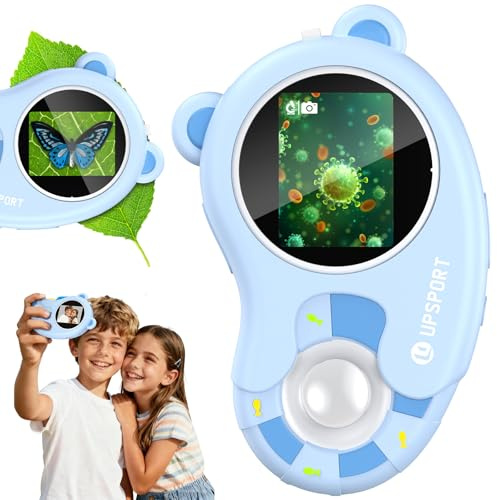 Microscope et Appareil Photo 2 en 1 UPSPORT pour Enfants, Microscope Numérique Portable 1000x, Écran HD 2 Pouces, Jouet Éducatif, Cadeau de Noël pour Filles et Garçons de 3 à 12 Ans