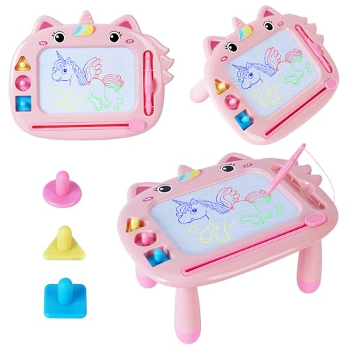 Ardoise Magique Enfant, Effaçable Tablette Dessin avec 4 Pieds Tableau Magnétique pour Bebe 2 3 4 5 Ans Tablette Dessin Jeux Educatif Tablette de Croquis pour Garçons Filles Anniversaire Cadeau