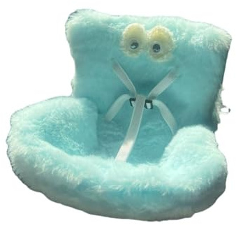Homeponnew Asiento de coche de muñeca de felpa suave con cinturón de seguridad para exhibición, 14,5 x 11 x 11 cm, compatible con ventilación de coche, incluye clips y tableta de aromaterapia