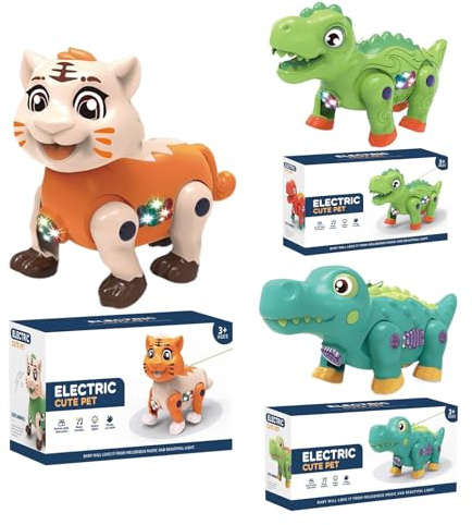 Giocattolo Da Passeggio Illuminato - Movimento Elettrico Per Bambini, Divertimento Per Bambini , Attrezzi Mobili Divertenti | Compleanni Giorno Regalo Di Natale Robot A Batteria Animale Bagliore