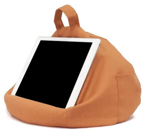 Lumibjnvs Support de tablette avec poche latérale, coussin repose-mains, coussin de repose-livres, pouf de bureau, support de téléphone portable, support de livre anti-chute et coussin de voyage pour