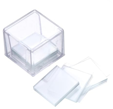 Zerodeko 100 Pezzi Coprioggetti Quadrati in Vetro Ottico per Microscopio Ottico, Accessori per Microscopio per Oggetti Osservati in Laboratorio
