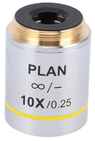 Fabater 10X Plan Objektiv Lins Högupplöst Mikroskop Objektiv för Biologisk Forskning 20,2 Mm Universal Interface