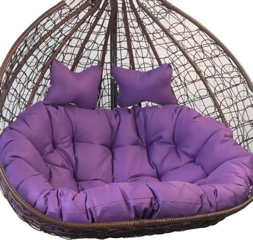 Utomhus äggstol gungkudde för 2 dubbla hängande korgstol ersättning hängmatta stol kudde stor 170 x 119 cm bekvämt uteplats tillbehör