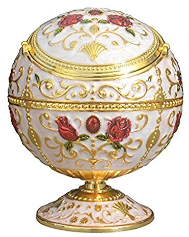 Cenicero de metal a prueba de viento con tapas, cenicero portátil con estampado a mano, cenicero de bola para exteriores, interiores, hogar, hotel, bonito regalo