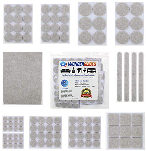 Lifeswonderful - Deslizadores De Fieltro Autoadhesivos - 106 Piezas En Tamaños Surtidos - Proteger El Suelo - para Mesas, Sillas, Sofás, Muebles