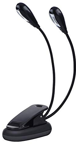 Tbest Luz de lectura con clip, soporte de música con clip Lectura de libros Mini luz de brazos doble ajustable Lámpara LED Lámpara LED recargable flexible para el cuidado de los ojos(8 lights)