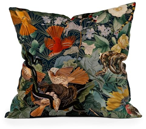Society6 Birds and Snakes Indoor Throw Pillow, 20x20 by Burcu Korkmazyurek