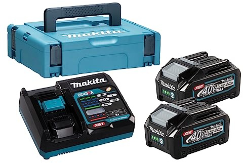 Pack MAKITA 40 V MAX 2 batteries 4 Ah BL4040 + chargeur DC40RA en MAKPAC1 191J97-1