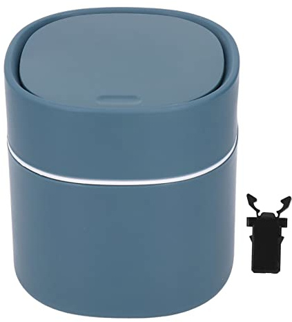 Mini soptunna med presstyp lock Runt skrivbordsbord av plast Avfallsbehållare Sopkorg för badrum Sovrum Kök Office 5,5 x 5,1 tum(Blue)