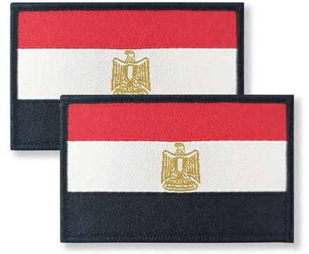Överdekor flagga lapp taktisk lapp – krok och ögla fäste, 2-pack (Egypt)