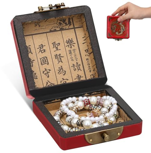 Caja De Joyería De Madera Antiguo Estilo Chino Organizador Decorativo Para Almacenamiento De Joyas Cofre Vintage Para Anillos Pendientes Y Recuerdos Para Escritorios Y Mesas